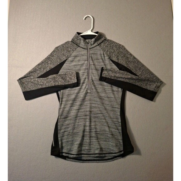 Athleta Running Zip Pullover Womens Size Small Gray Black Training Track - Picture 1 of 8